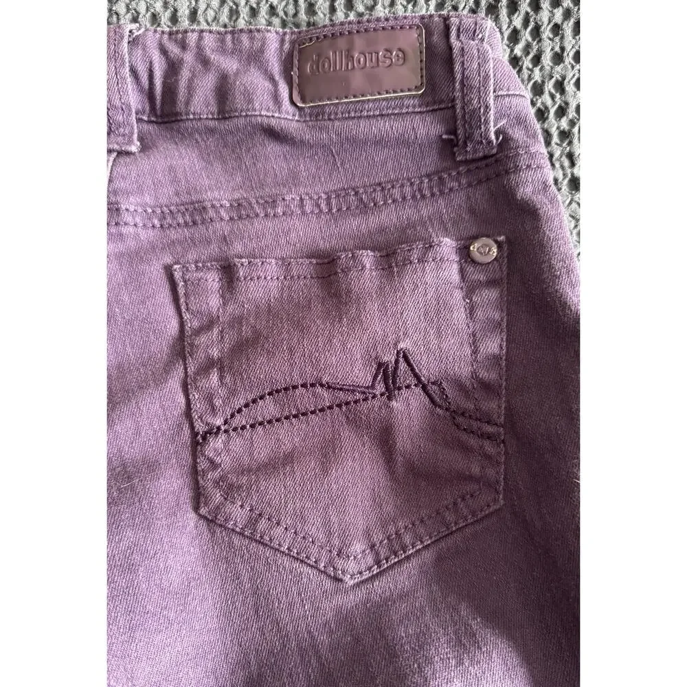 Dollhouse Vintage Y2K Juniors 00 Purple Slim Jeans